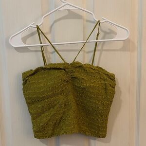 Olive Green Smocked Top